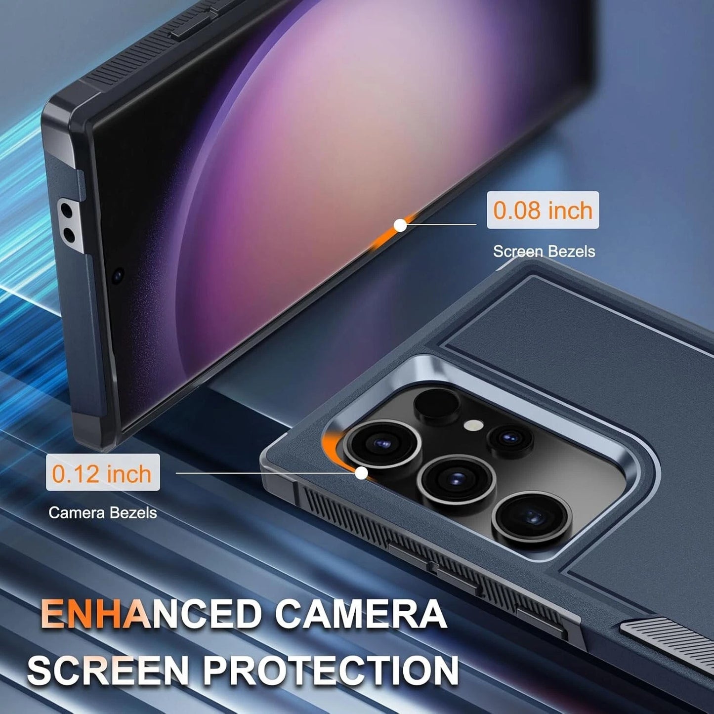 For Samsung Galaxy S25 Ultra S24 S23 FE Case Shockproof Phone Cover+Glass Screen