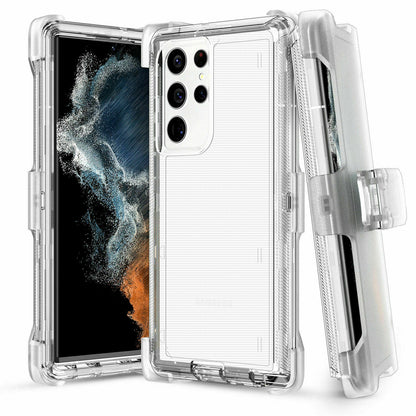 For Samsung Galaxy S25 S24 S23 S22 Ultra Shockproof Rugged Case Cover+ Belt Clip