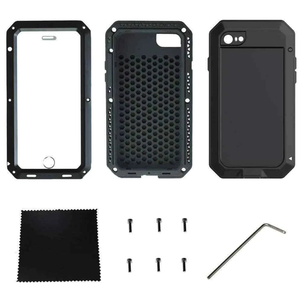 Heavy Duty Protection Armor Metal Case for iPhone 16e 16 15 14 13 12 11 Pro Max
