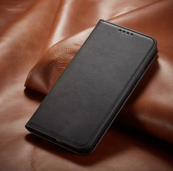 For iPhone 17 16 15 14 13 12 Plus Pro Max Air Leather Magnetic Flip Wallet Case