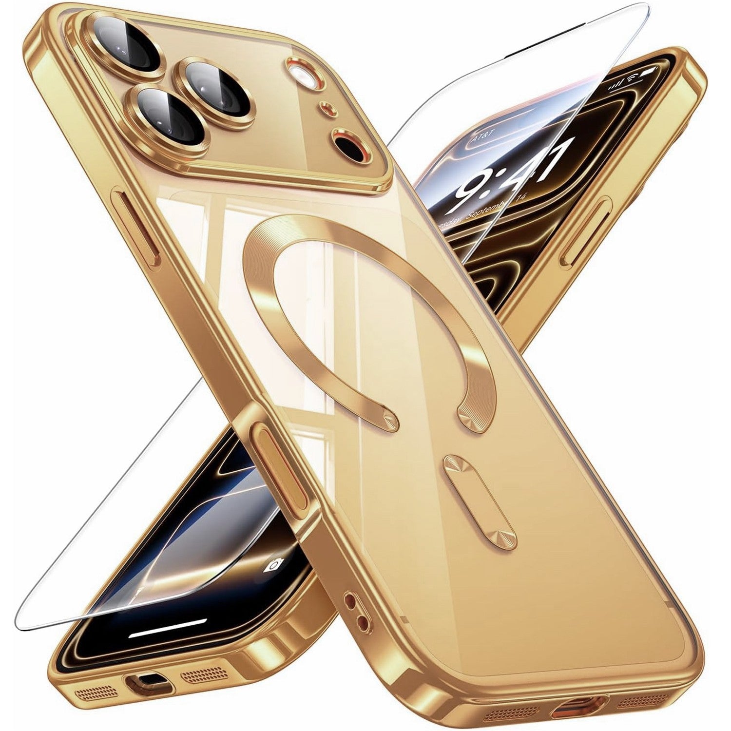 Shockproof iPhone 17 Pro Max / 17 Air / 16 Case + Tempered Glass Bundle