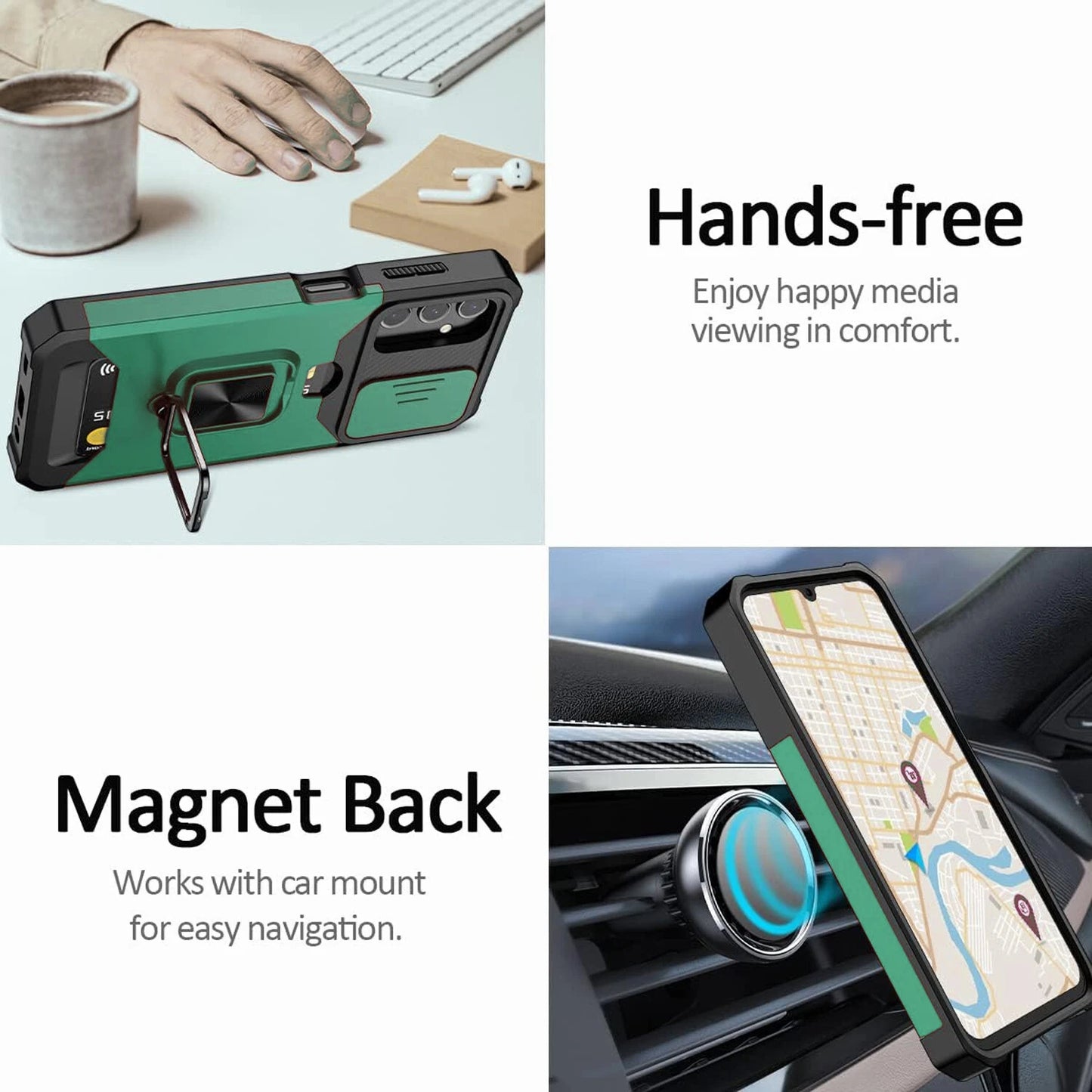 For Samsung Galaxy A16 5G A14 A54 A03S A35 Case Phone Cover + Tempered Glass