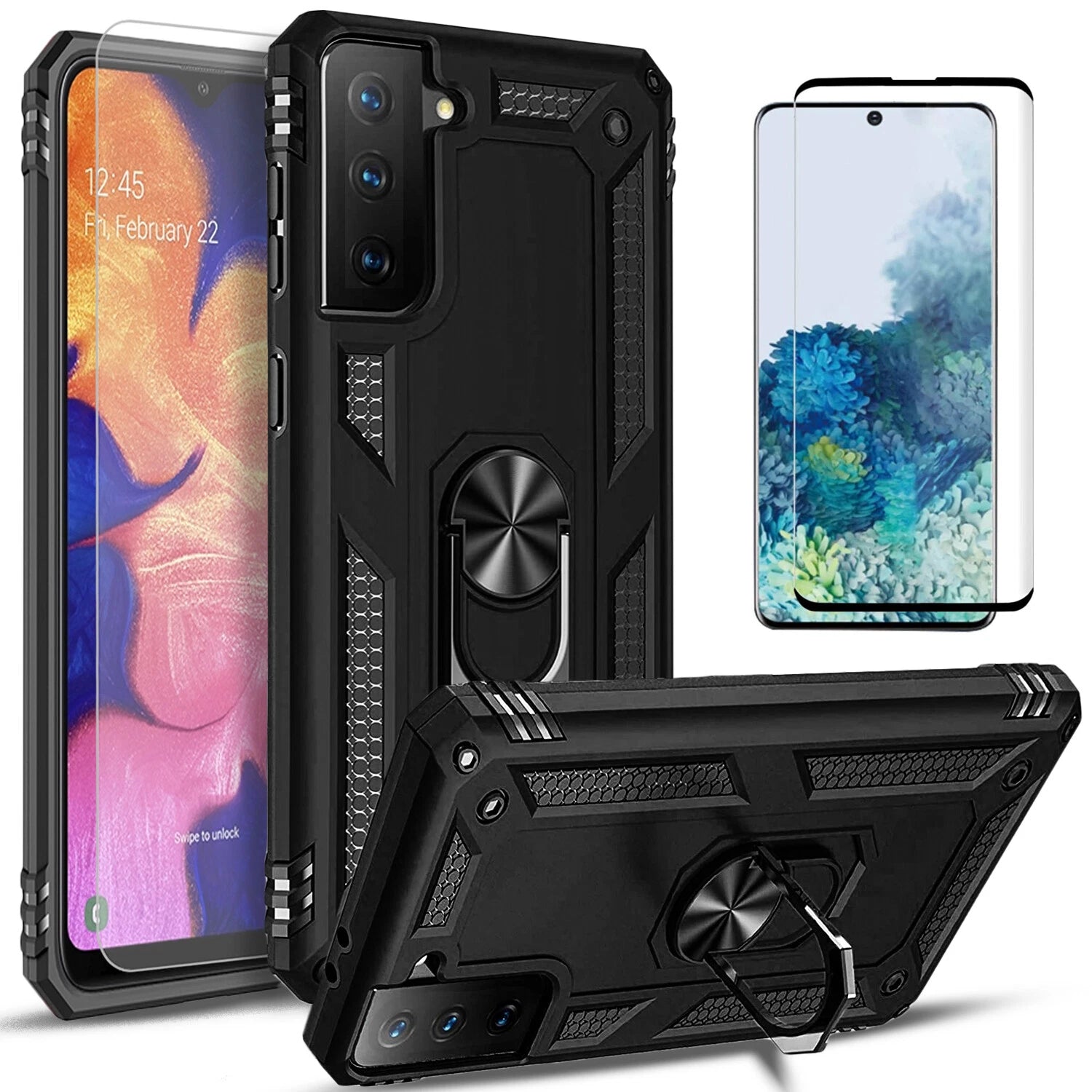 For Samsung Galaxy S21 Case /S21 Ultra/FE Phone Cover + Tempered Glass Screen