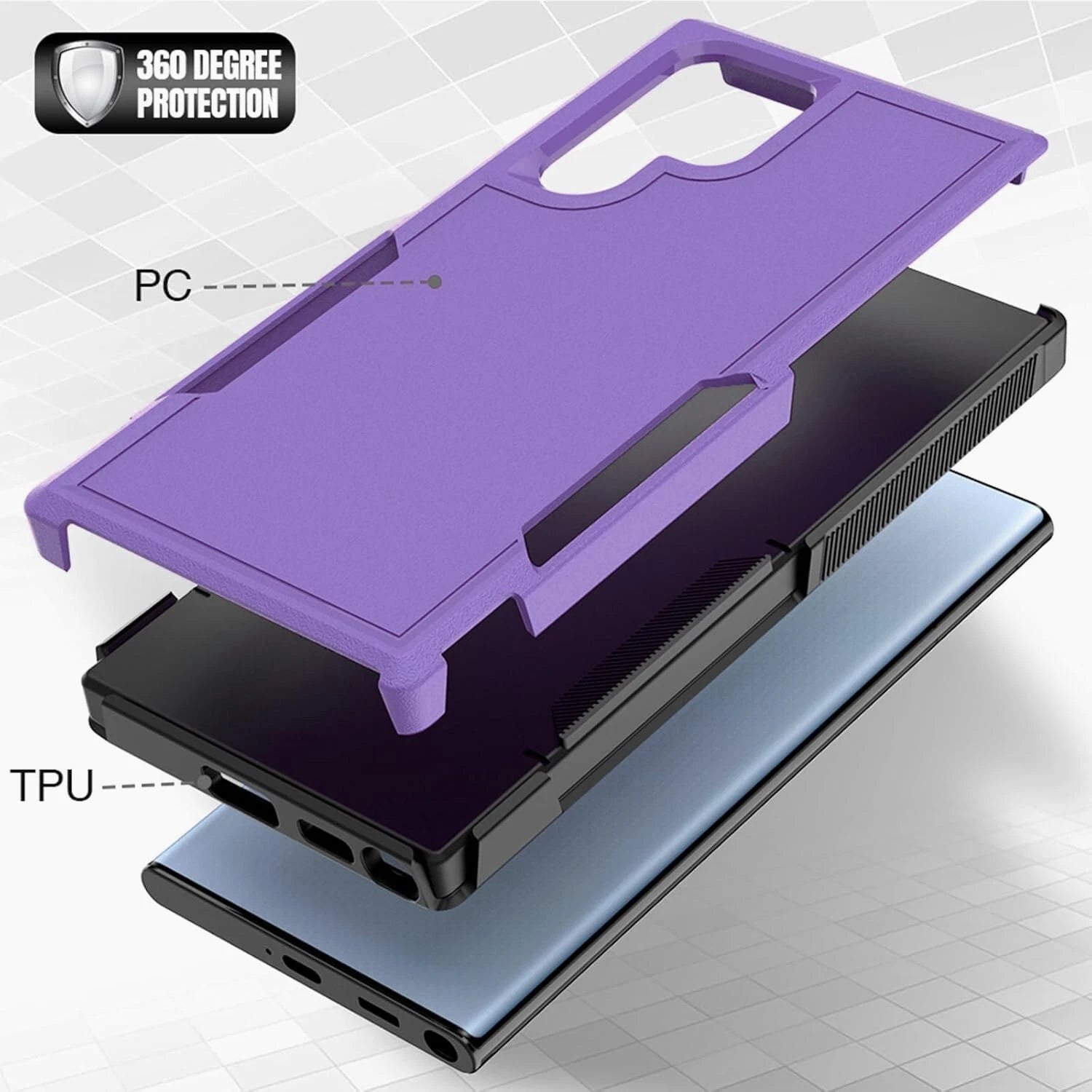 For Samsung Galaxy S25 Ultra S24 S23 FE Case Shockproof Phone Cover+Glass Screen