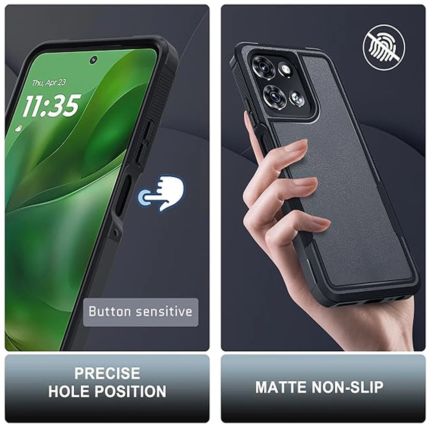 Motorola Moto G 2025 Shockproof Case with Tempered Glass Screen Protector - Heavy Duty Armor Cover