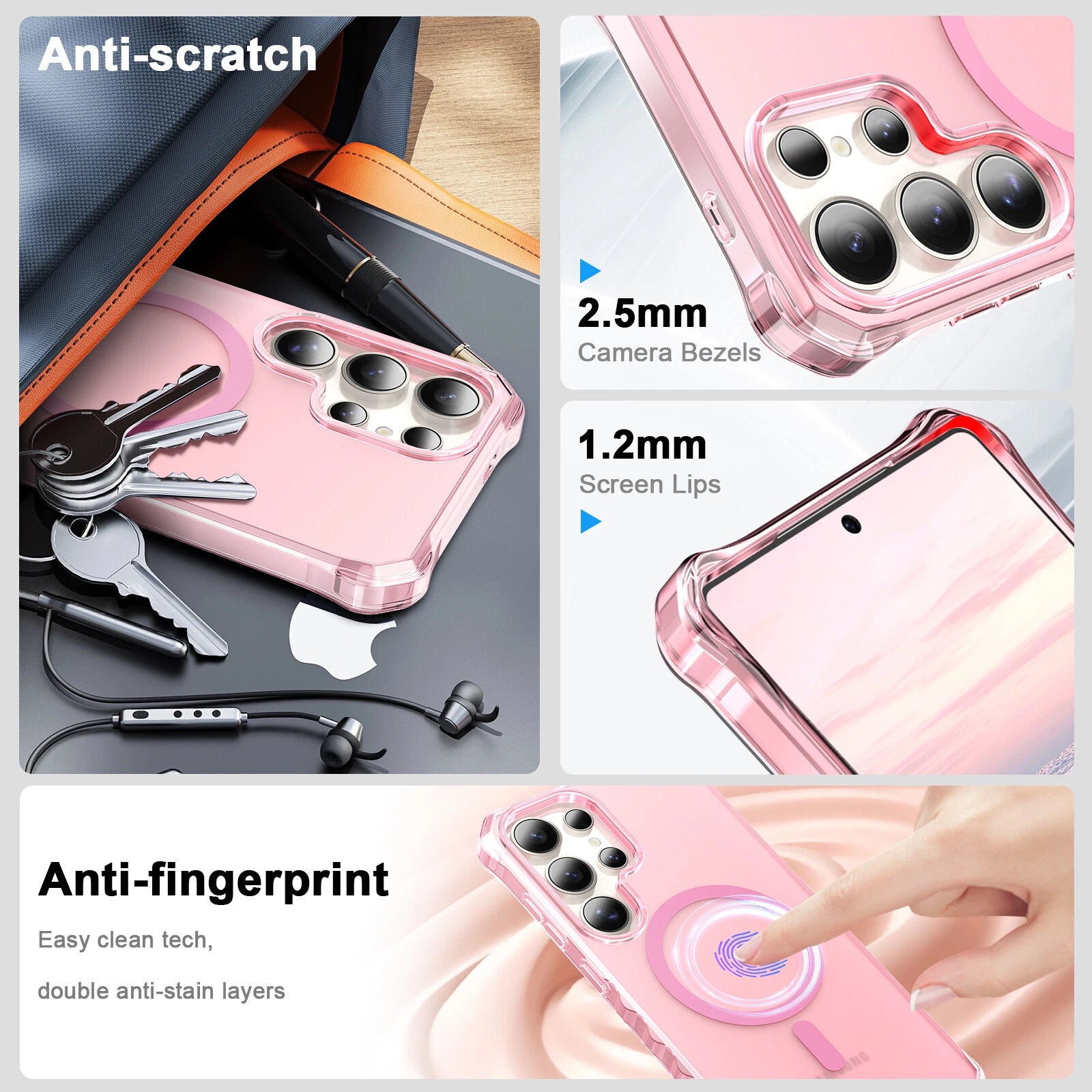 For Samsung Galaxy S25 Ultra S24+ Shockproof Matte TPU+PC Case Mag Safe Cover