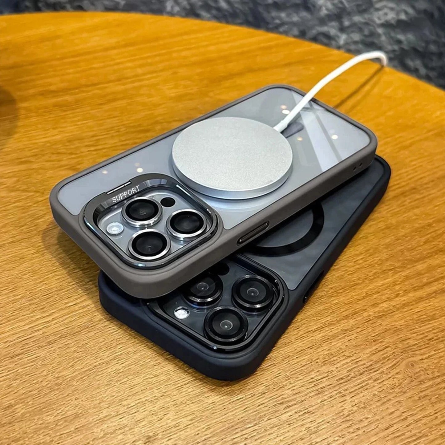 Camera Stand Mag Safe Case For iPhone 17 Pro Max 16 15 14 Plus 13 Lens Protector