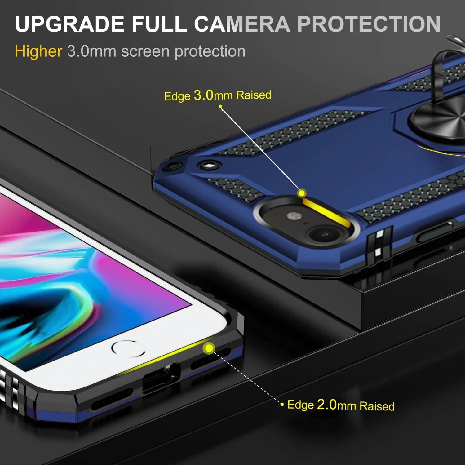 For iPhone SE Case /8/7/Plus/6S/SE 2020/Phone Cover Shockproof + Tempered Glass