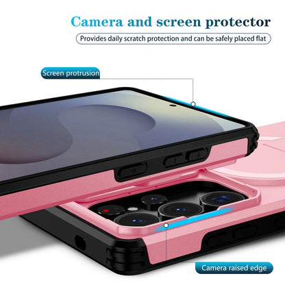 For Samsung Galaxy S25FE S24 S25 Ultra Shockproof Mag Safe Stand Slide Lens Case