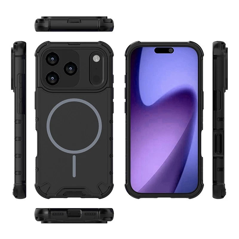 For iPhone 17 Pro Max 16 15 14 13 12 Shockproof Armor Magnetic Attraction Cover