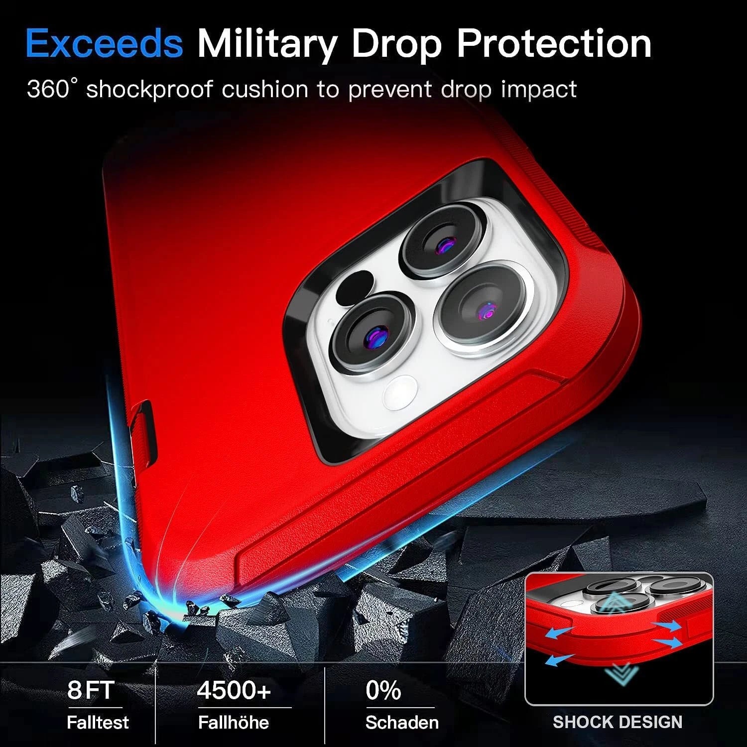 For iPhone 17 Air 16 15 14 Plus 13 12 11 Pro Max Shockproof Heavy Duty Case Clip