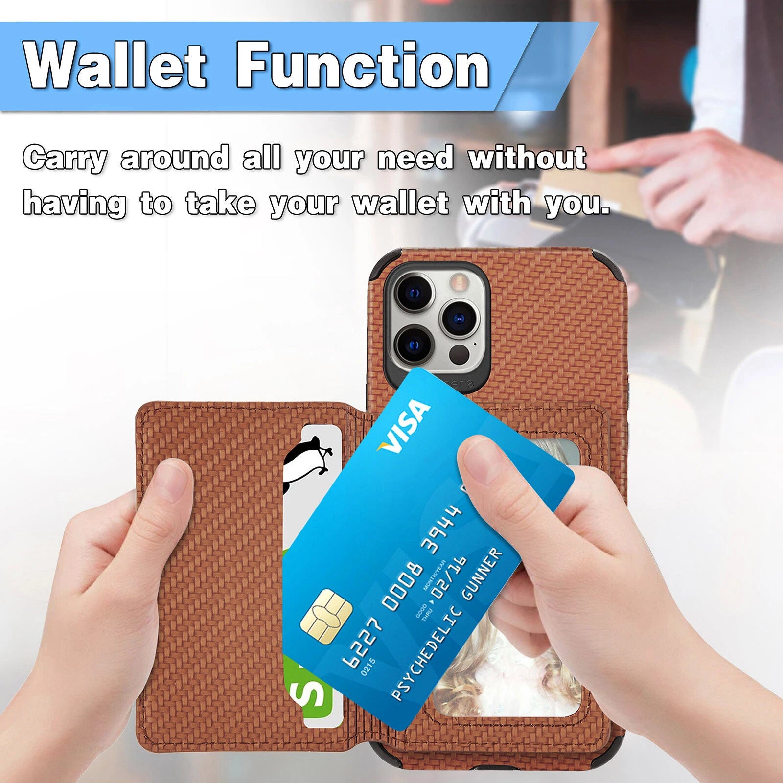 Magnetic Flip Wallet Card Holder Case For iPhone 14 15 16 17 Pro Max 13 12 11 7