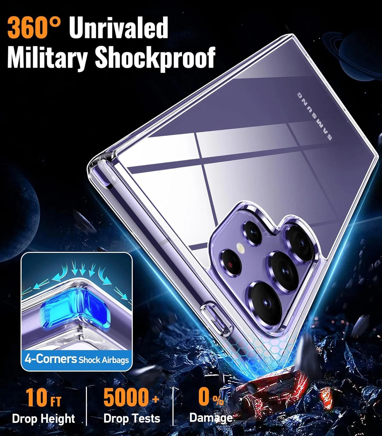 For Samsung Galaxy S25 Ultra S24 S23 S22 S21 S20 Plus Fe Case Phone Cover +Glass
