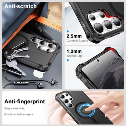 For Samsung Galaxy S25 Ultra S24+ Shockproof Matte TPU+PC Case Mag Safe Cover