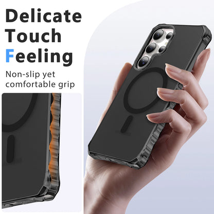 For Samsung Galaxy S25 Ultra S24+ Shockproof Matte TPU+PC Case Mag Safe Cover