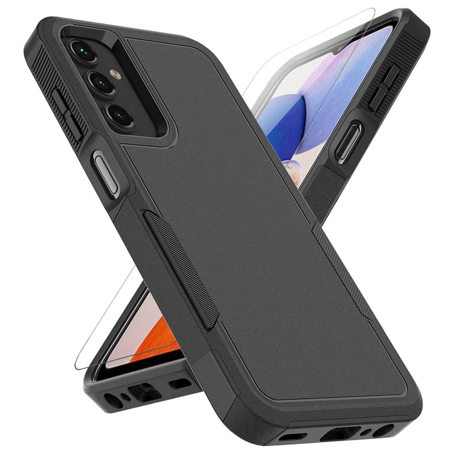 For Samsung Galaxy A16 5G Case Heavy-Duty Tough Dual Layer Cover +Tempered Glass