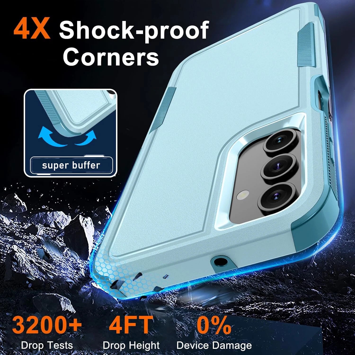For Samsung Galaxy A16 5G A15 A14 A54 Case Phone Cover Shockproof +Screen Glass