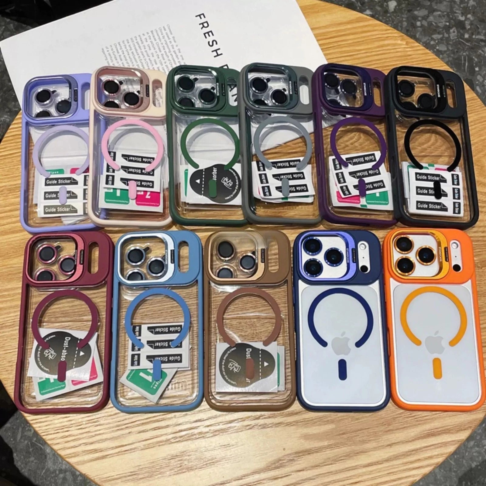 For iPhone 17 16 15 14 13 12 Pro Max Shockproof Mag Case + Lens Screen Protector