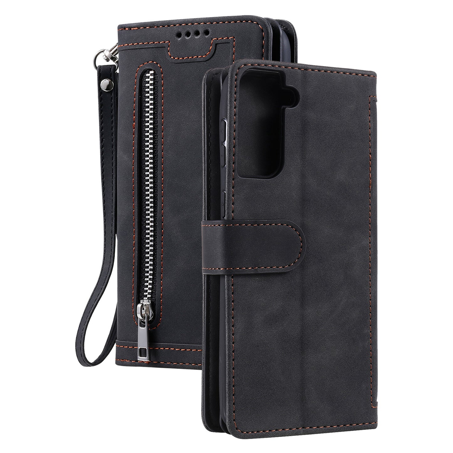 Zipper Leather Wallet Case For Samsung Galaxy S25 S24 S23 S22 Ultra Plus S21 S20