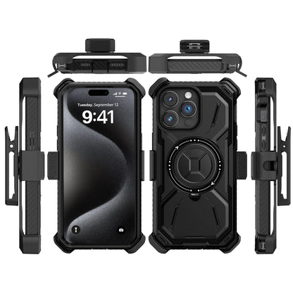 For iPhone 16 Pro Max 15 14 13 12 11 Heavy Duty Defender Case Belt Clip Holster