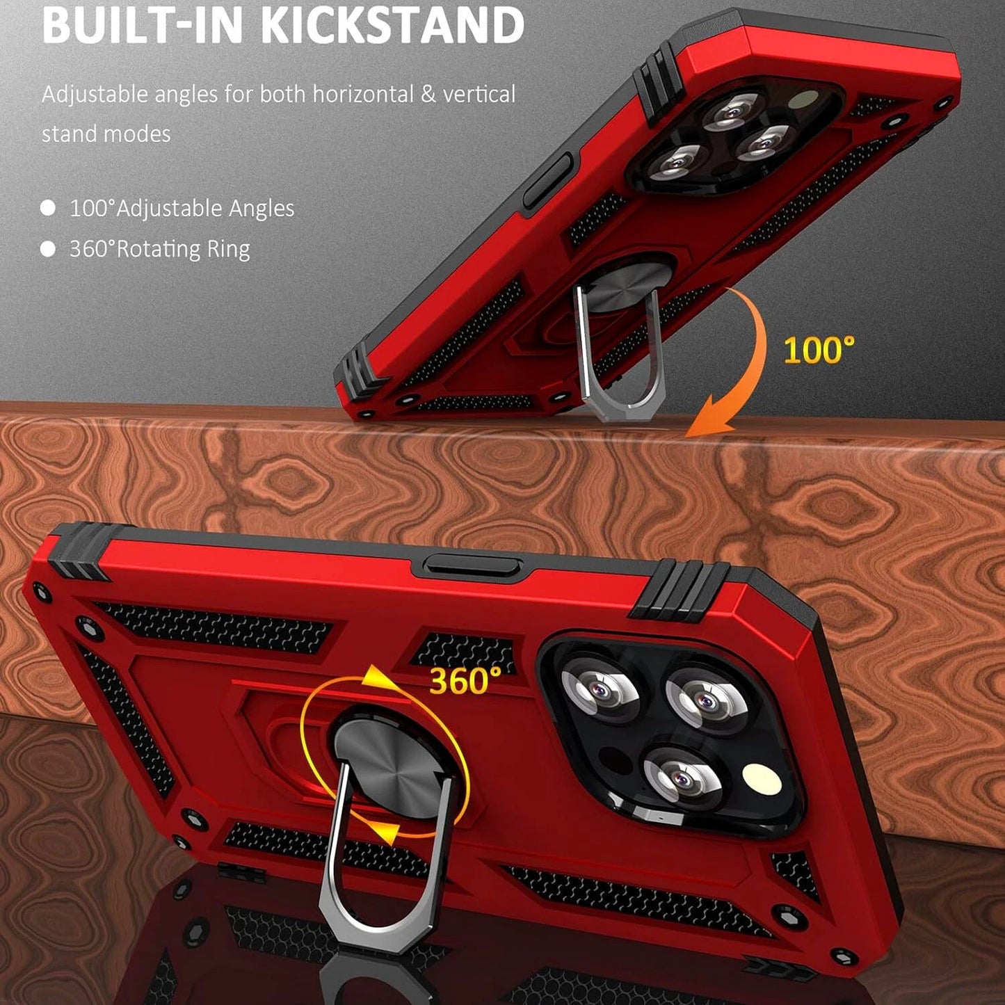 For iPhone 12 Case /12 Pro Max/Mini/ Phone Cover Shockproof Stand + Glass Screen