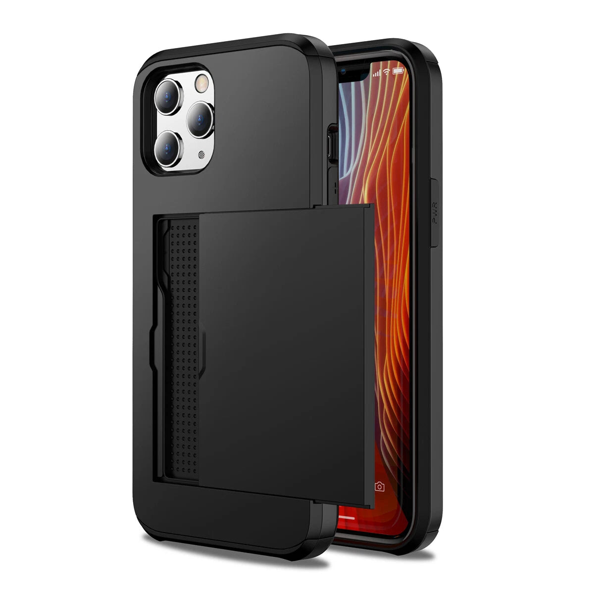 Slide Wallet Case Card Holder For iPhone 14 13 12 11 15 Pro Max X 7 8 Slim Cover