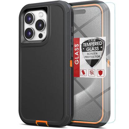 For iPhone 16 Pro Max Case 15/14/13/11 Phone Cover Shockproof + Screen Protector