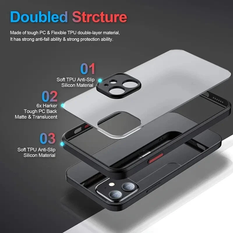 Shockproof Case for iPhone 16 15 14 13 12 11 Pro Max XR 8 7 SE Camera Lens Cover