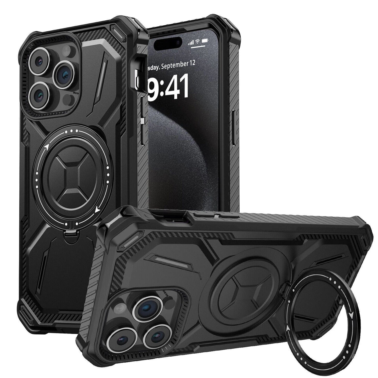 For iPhone 16 Pro Max 15 14 13 12 11 Heavy Duty Defender Case Belt Clip Holster
