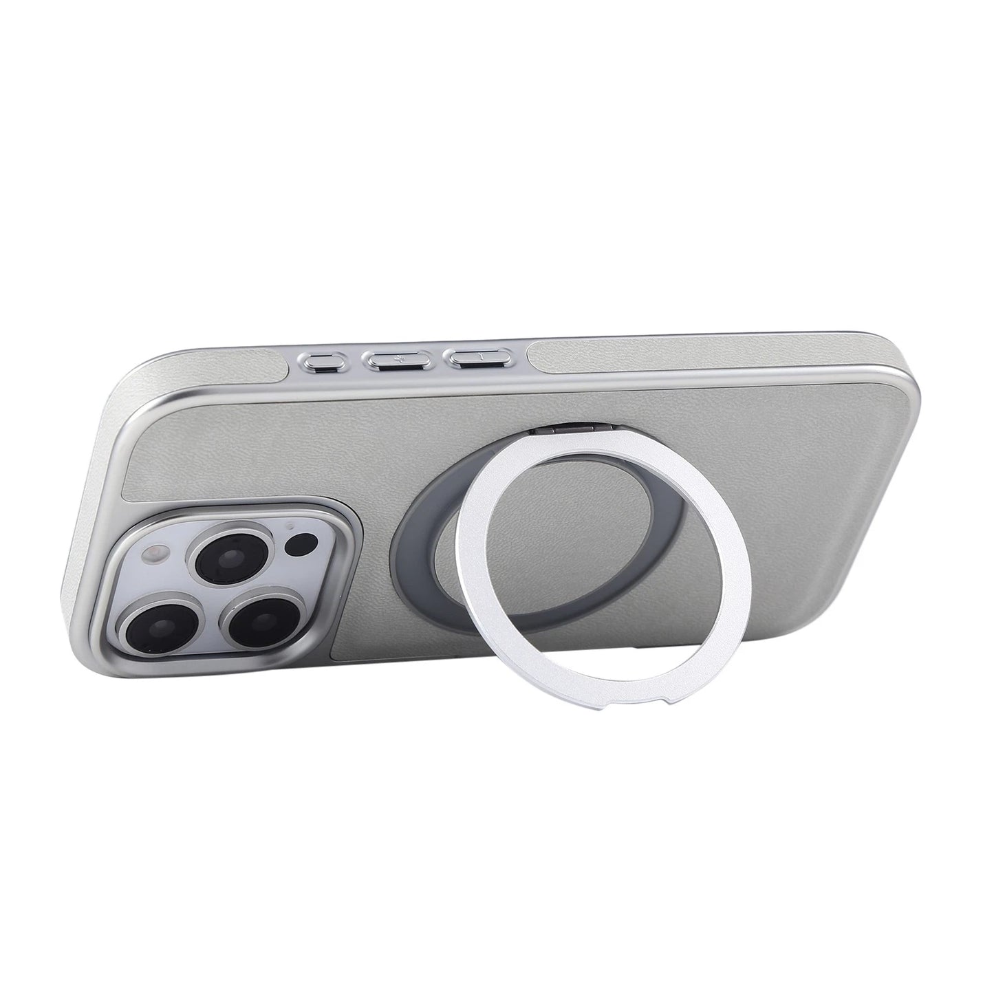 For iPhone 17 Pro Max 16 15 14 13 Shockproof PU Leather Magnetic Ring Stand Case