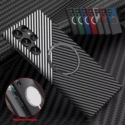 For Samsung Galaxy S25 Ultra S24 S23S22 MagSafe Case Magnetic Carbon Fiber Cover