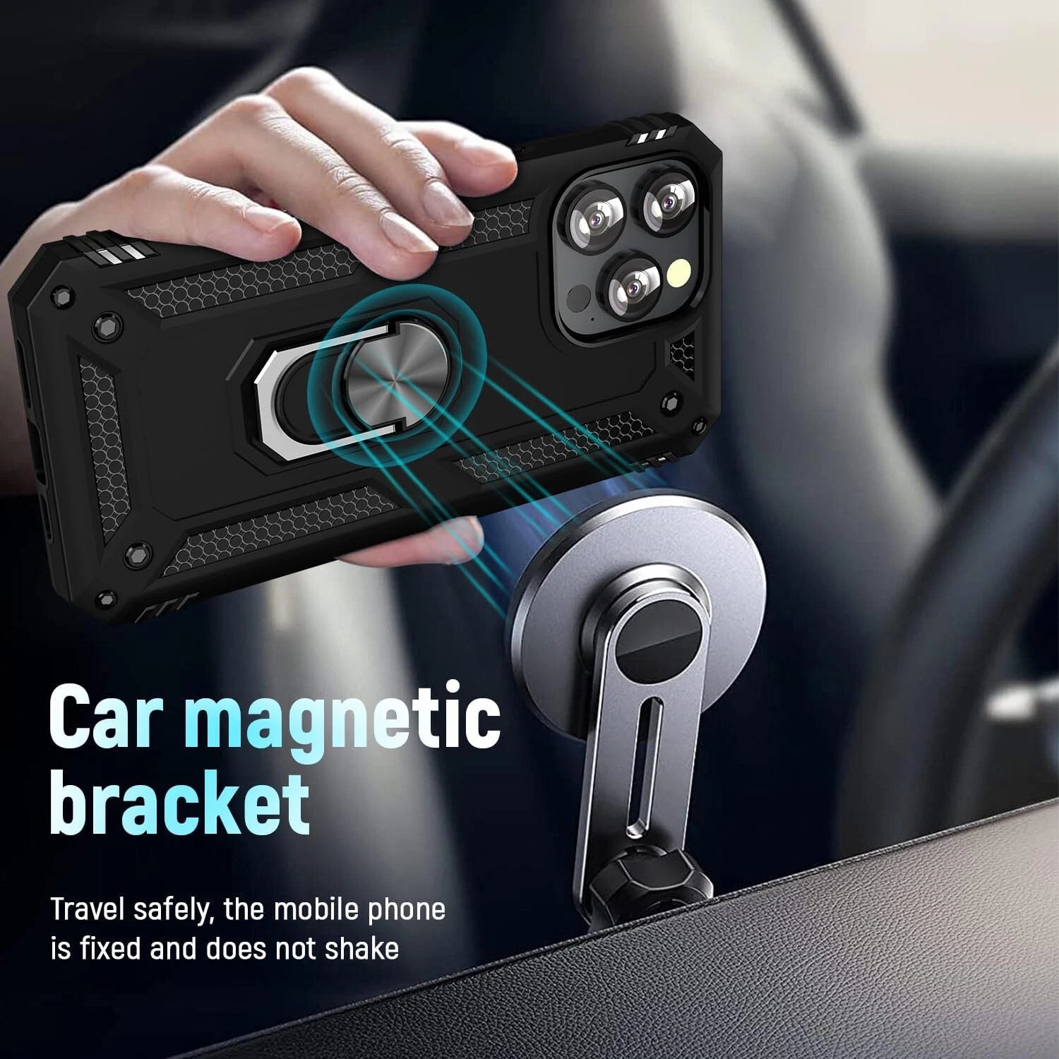 For iPhone 12 Case /12 Pro Max/Mini/ Phone Cover Shockproof Stand + Glass Screen