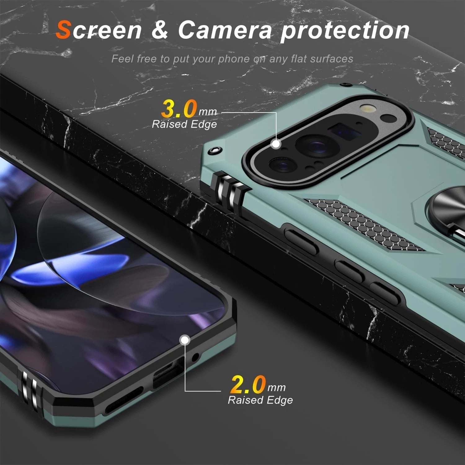 For Google Pixel 9A Case /9 Pro XL/8A/7 Phone Cover Shockproof + Tempered Glass