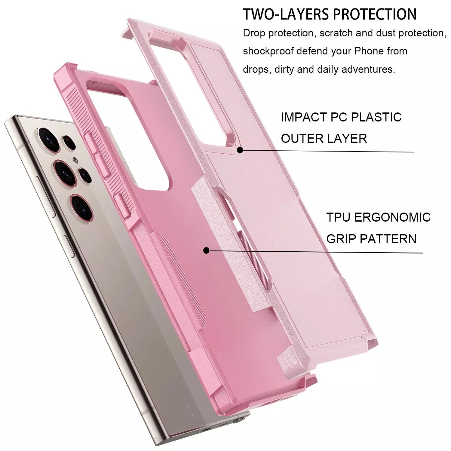 For Samsung Galaxy S25 Ultra S24 S23 FE Case Shockproof Phone Cover+Glass Screen