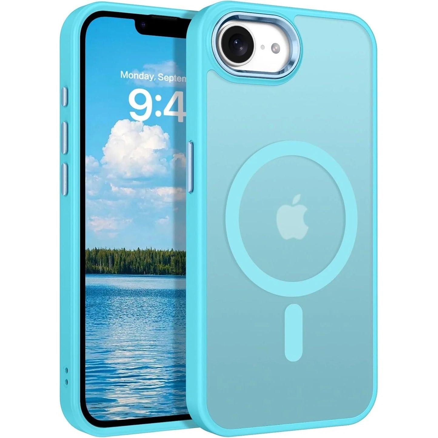 iPhone 16e Magnetic Case - Translucent Slim Shockproof Protective Cover for Fast Wireless Charging