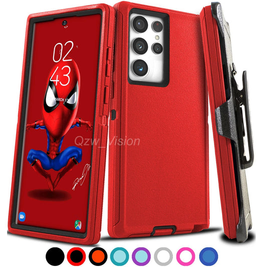For Samsung Galaxy S25 S24 S23 S22 Ultra Shockproof Rugged Case Cover+ Belt Clip