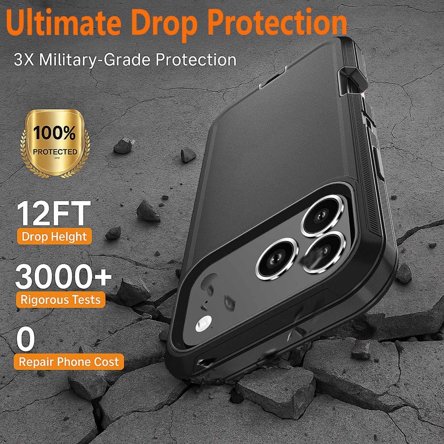 For iPhone 17 Pro Max Case /17 Pro/16 Phone Cover Fit OtterBox + Tempered Glass