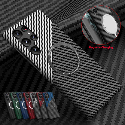 For Samsung Galaxy S25 Ultra S24 S23S22 MagSafe Case Magnetic Carbon Fiber Cover