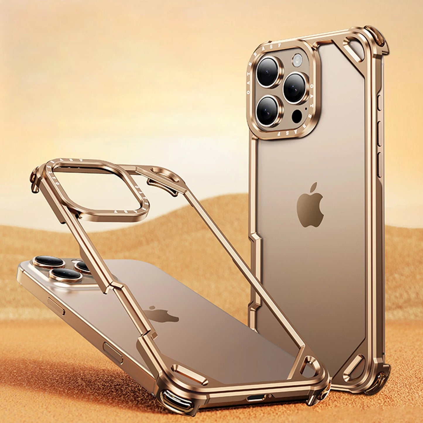 For iPhone 17 Pro Max Air 16 15 Pro Slim Metal Bumper Minimalist Protection Case