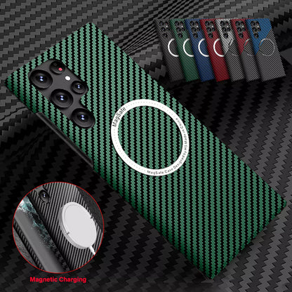 For Samsung Galaxy S25 Ultra S24 S23S22 MagSafe Case Magnetic Carbon Fiber Cover