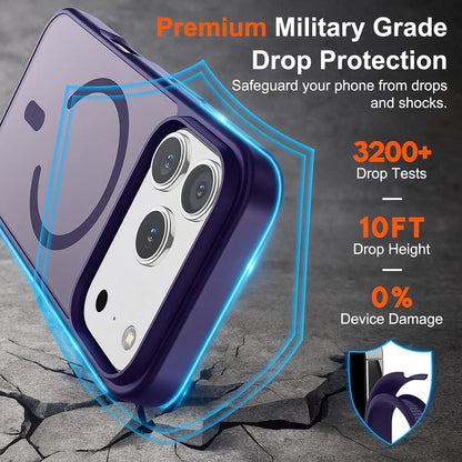 For iPhone 17 Pro Max Case 17 Pro 16 Phone Cover Shockproof Frost+Tempered Glass