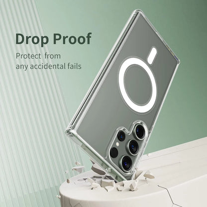 For Samsung Galaxy S25 S24 S23 S22 Plus Ultra Clear Mag Safe Shockproof Case