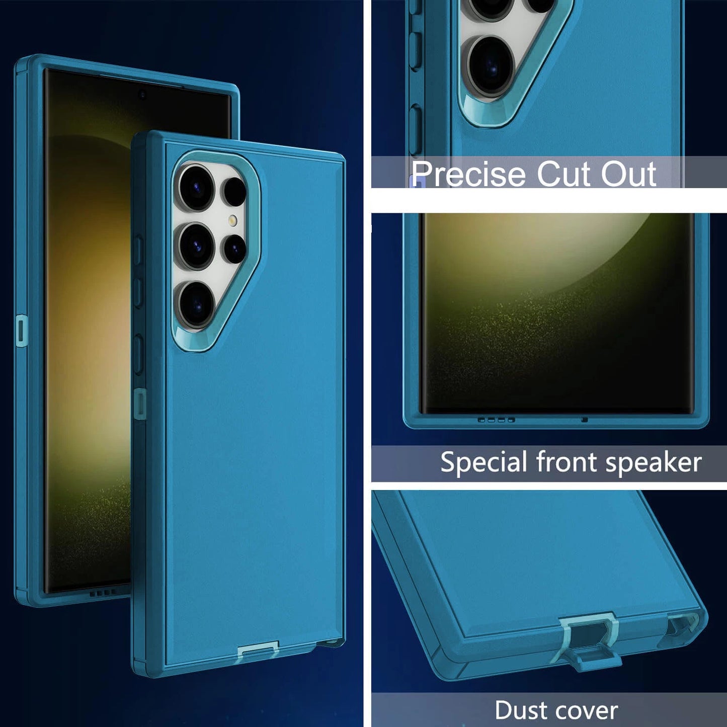 For Samsung Galaxy S25 Ultra 24 23 22 + Shockproof Case Cover+Screen Protector