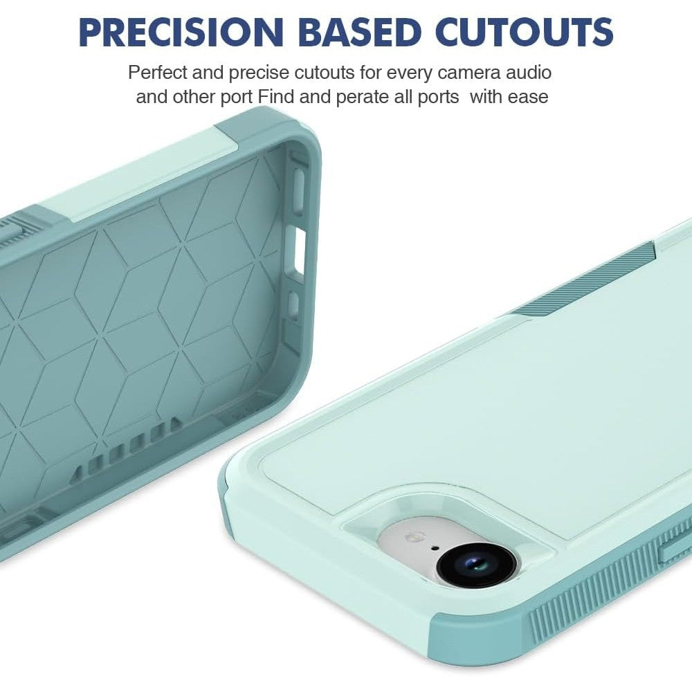 For Apple iPhone 16e Phone Case Heavy-Duty Tough Dual Layer Cover+Tempered Glass