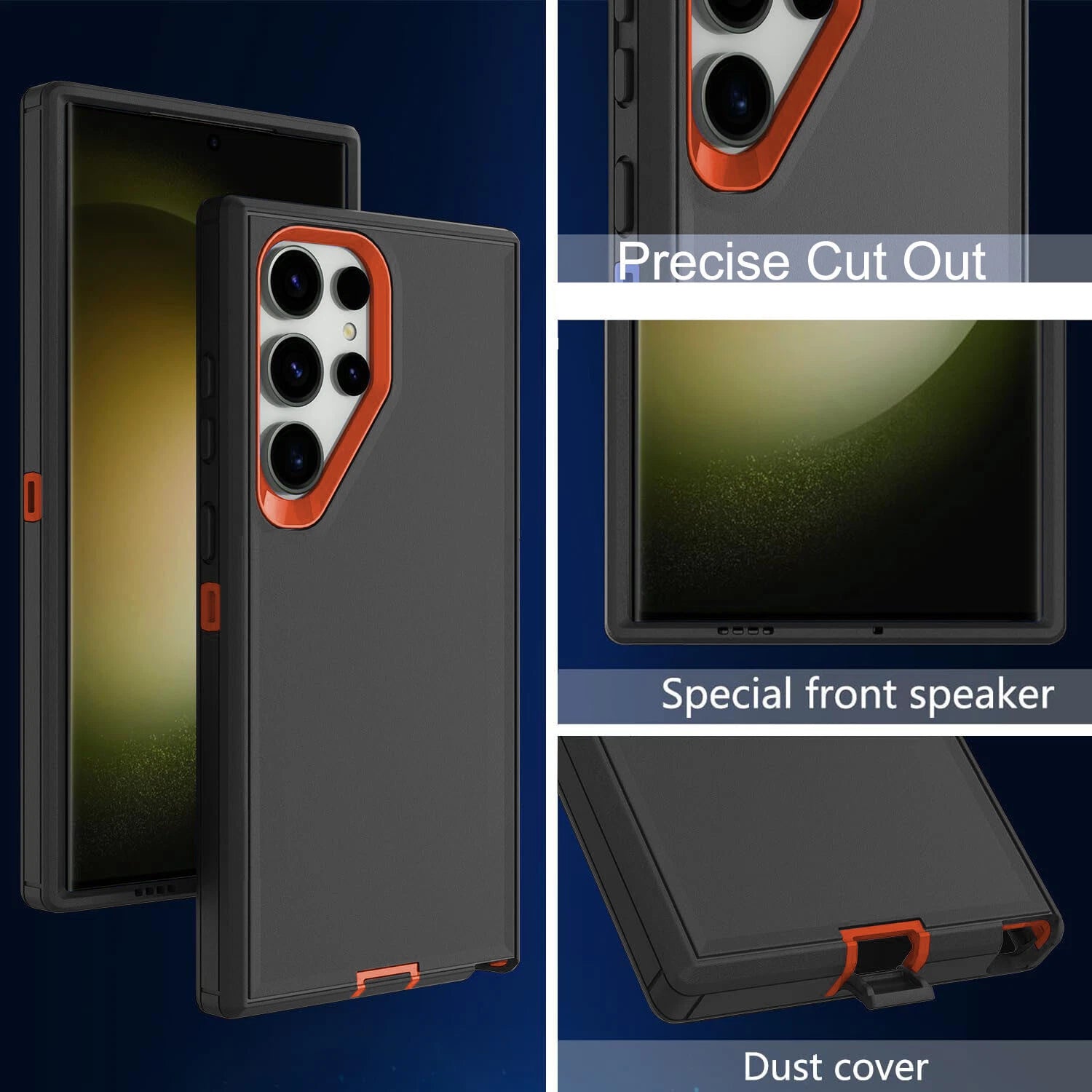For Samsung Galaxy S25 Ultra 24 23 22 + Shockproof Case Cover+Screen Protector