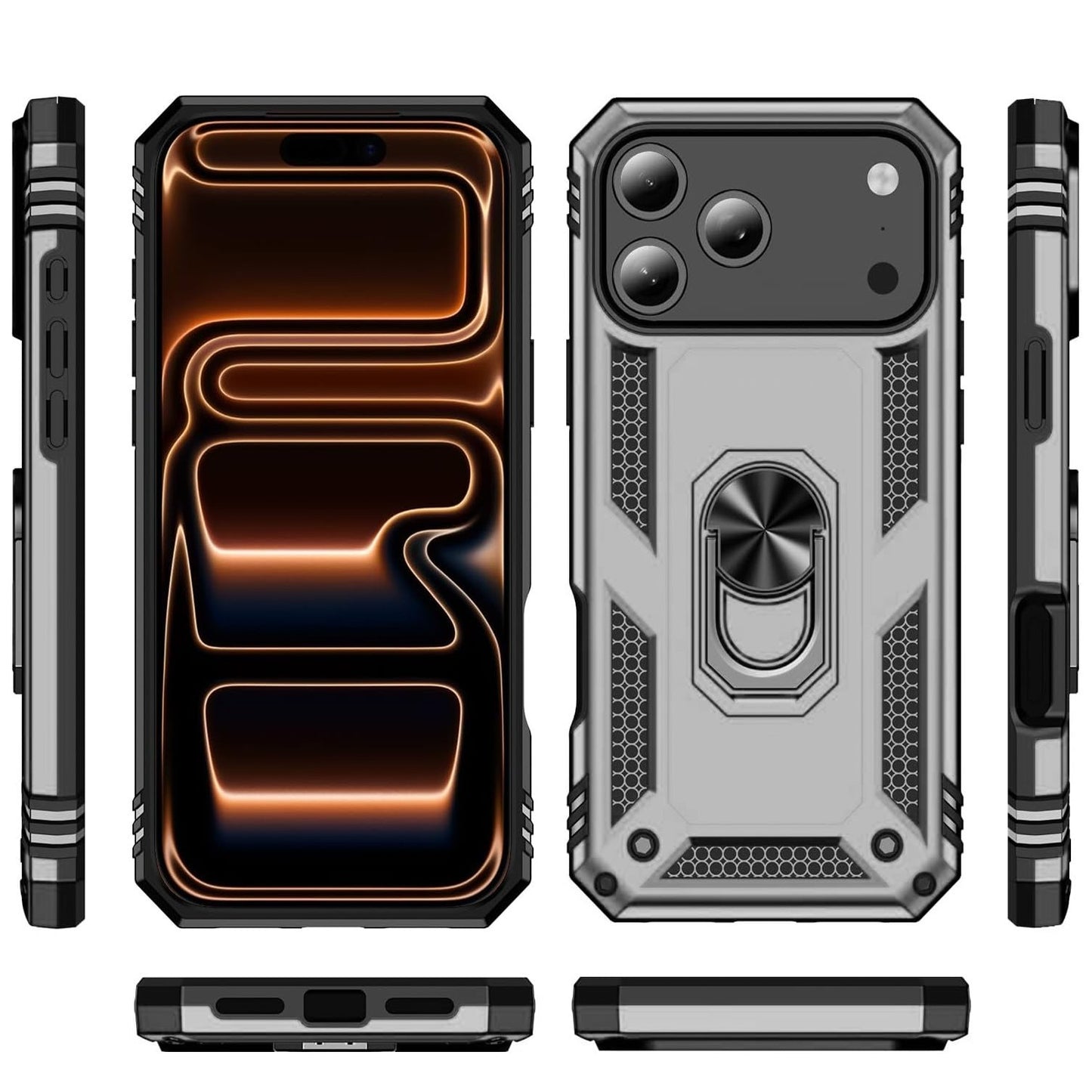 For iPhone 17 Pro Max Case Air 16 Phone Cover Shockproof Rugged +Tempered Glass