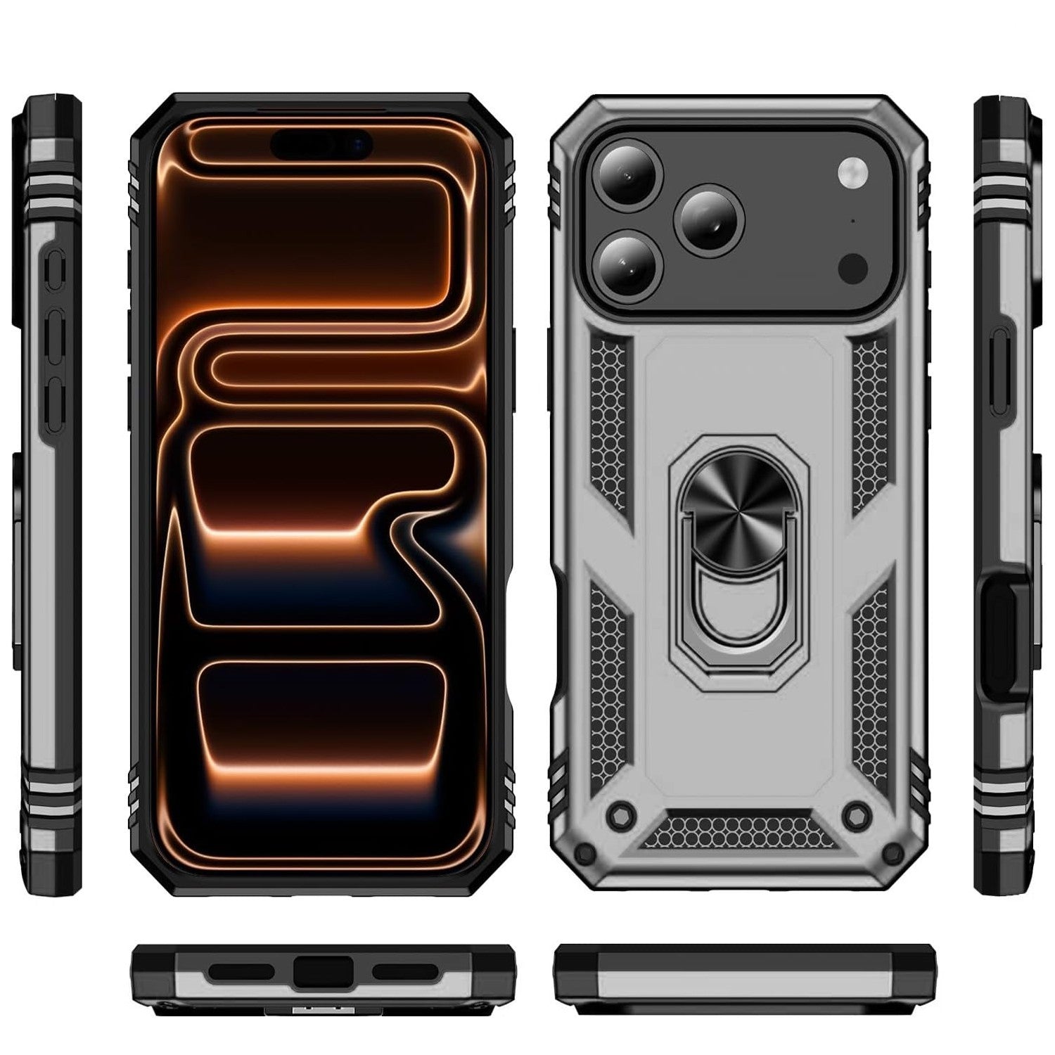 For iPhone 17 Pro Max Case Air 16 Phone Cover Shockproof Rugged +Tempered Glass