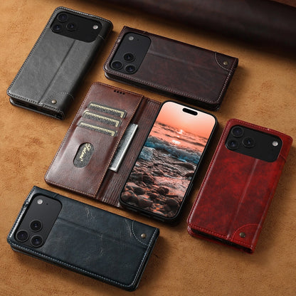 Retro PU Leather Flip Wallet Case Cover For iPhone 17 Pro Max 16 15 14 13 12 11