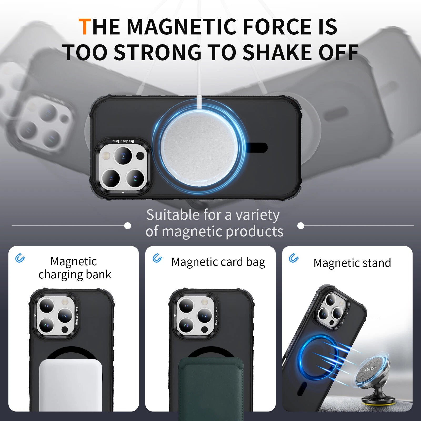 Shockproof Camera Stand Mag Safe Case For iPhone 17 16 15 14 Plus 13 12 Pro Max