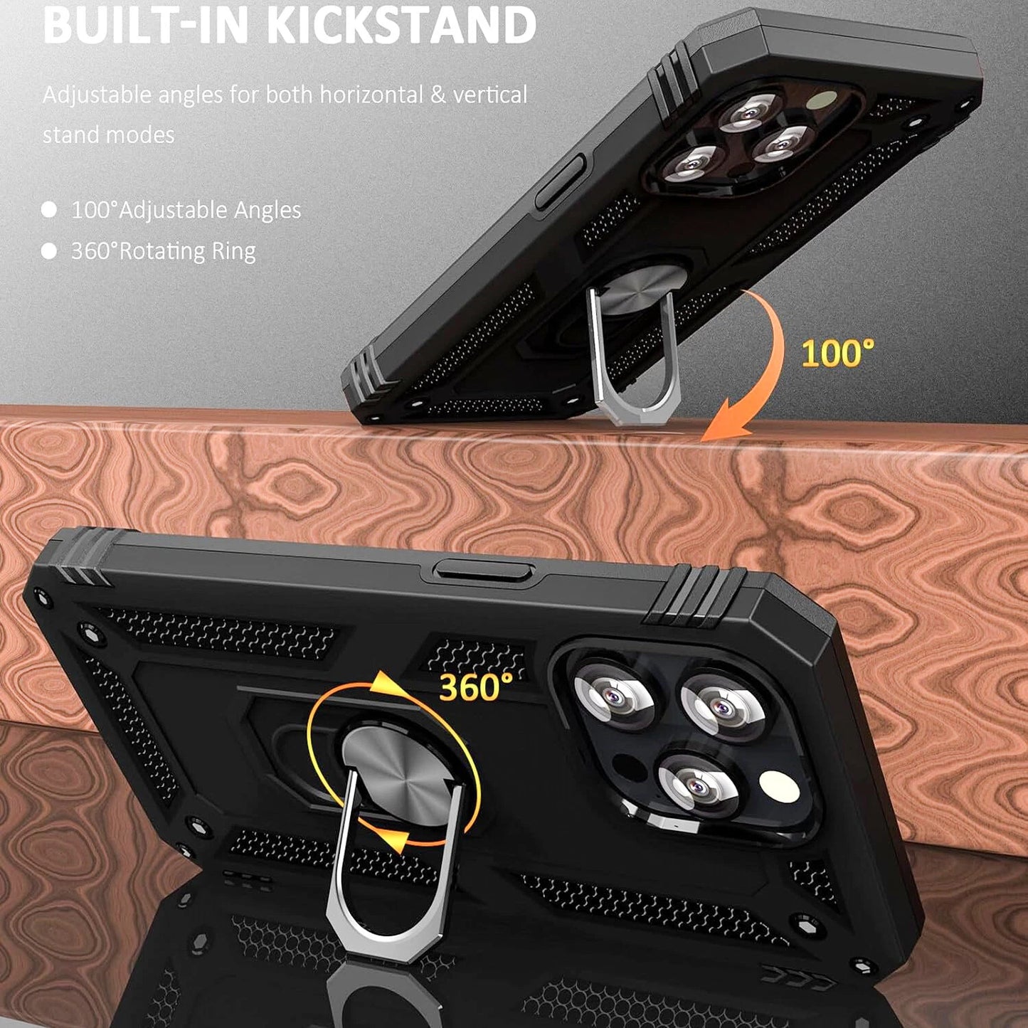 For iPhone 12 Case /12 Pro Max/Mini/ Phone Cover Shockproof Stand + Glass Screen